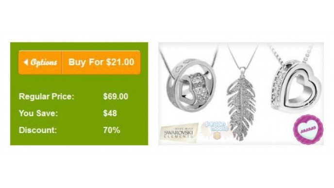 WagJag Canada: Up To 70% Off Swarovski Elements Necklaces - Shipping Included
