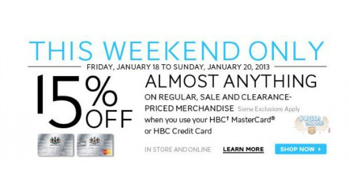 The Bay Canada: Save Additional 15% w/ Credit Card & Total Savings Up To 70% Off