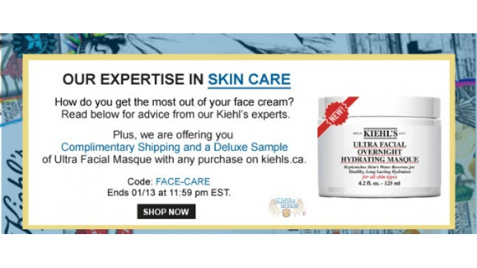 Kiehls Canada: Promo Code - Free Shipping & Deluxe Sample Of Ultra Facial Masque With Purchase