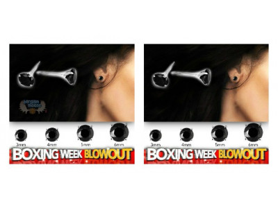 Deal Ticker Canada: 2 Pair Of Sterling Silver Black Agate Stud Earrings For $8