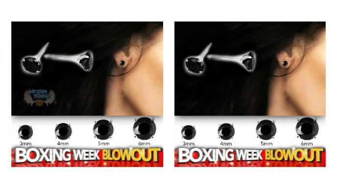 Deal Ticker Canada: 2 Pair Of Sterling Silver Black Agate Stud Earrings For $8