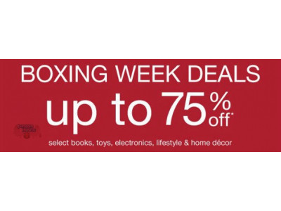 Chapters Canada: Boxing Day Deals Up to 75% Off