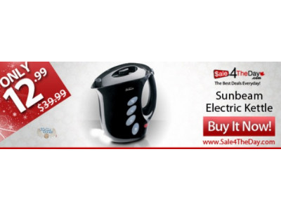 Sale 4 The Day: $12.99 For Sunbeam Electric Kettle w/ Auto Shutoff 