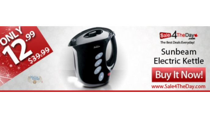 Sale 4 The Day: $12.99 For Sunbeam Electric Kettle w/ Auto Shutoff