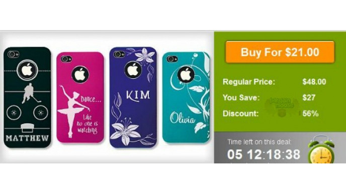 Wagjag Canada: $21 for a Personalized iPhone 4/4S or 5 Case Shipping Inlcuded