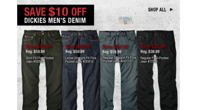 Dickies Canada: $10 Off Men’s Denim Jeans