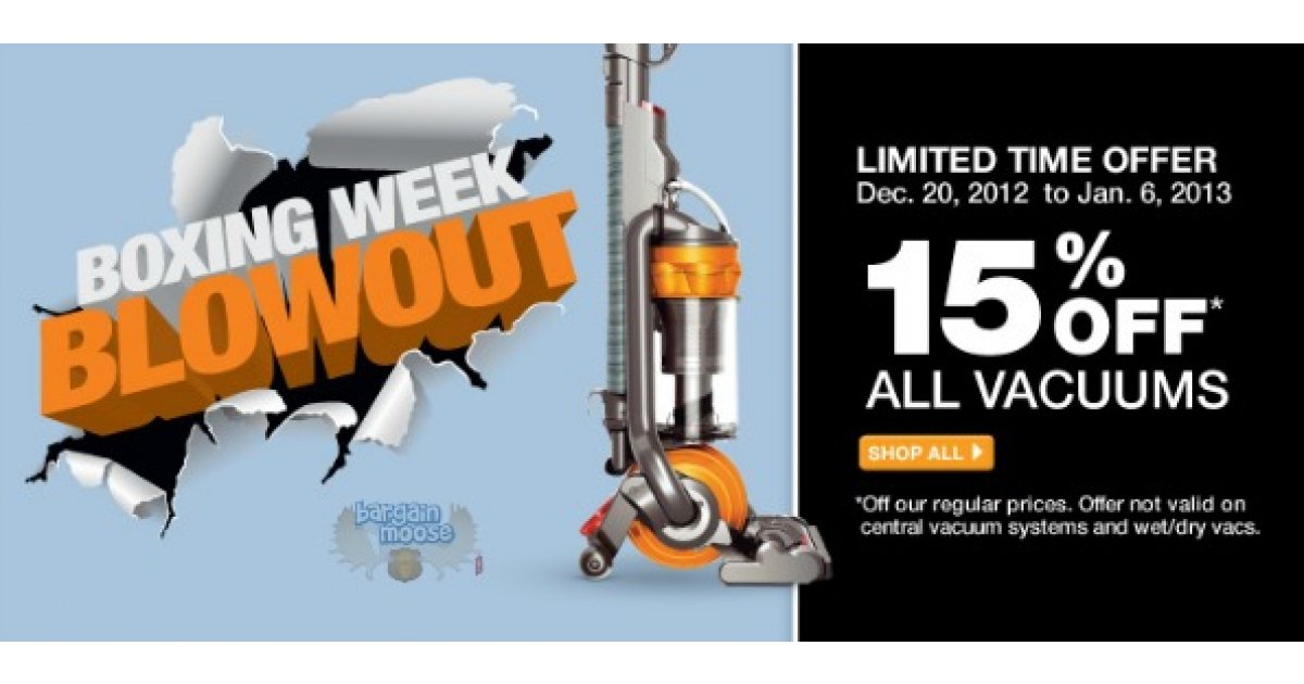 Home Depot Boxing Week All Vacuums 15 Off