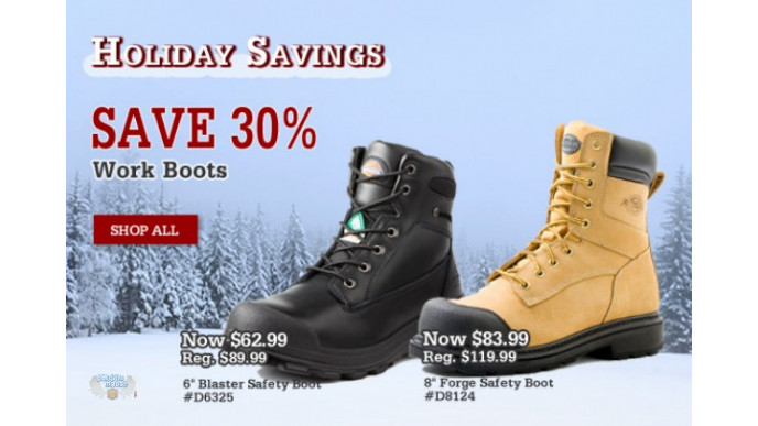 Dickies Canada: Holiday Savings - 30% Off Work Boots