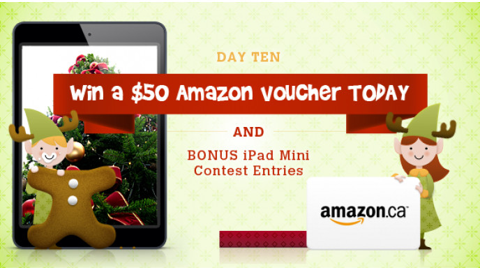 Bargainmoose Christmasathon Day 10: Win a $50 Amazon.ca Voucher Today (Plus bonus Entries to iPad Mini Contest)! (Closed)