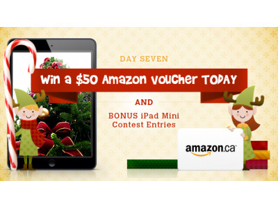 Bargainmoose Christmasathon Day 7: Win a $50 Amazon.ca Voucher Today (Plus bonus Entries to iPad Mini Contest)!