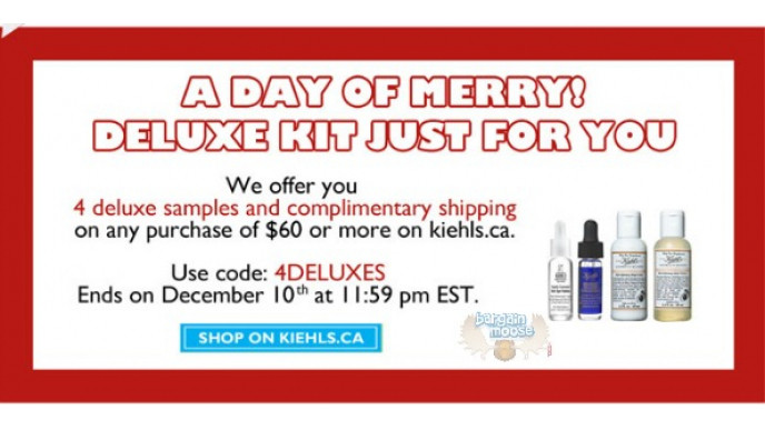 Kiehls Canada Promo Code: 4 Deluxe Samples & Free Shipping w/ Purchase Of $60+