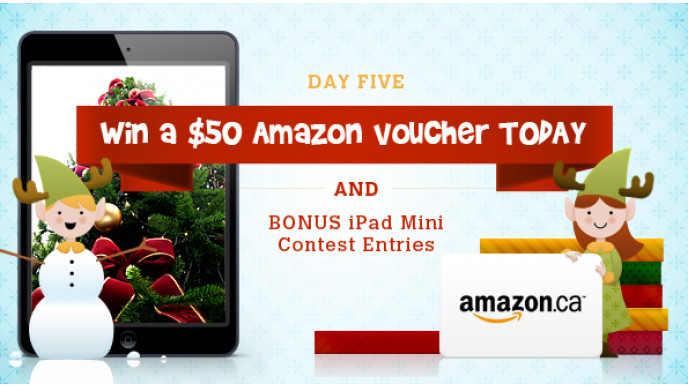 Bargainmoose Christmasathon Day 5: Win a $50 Amazon.ca Voucher Today (Plus bonus Entries to iPad Mini Contest)! (Closed)