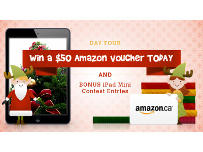 Bargainmoose Christmasathon Day 4: Win a $50 Amazon.ca Voucher Today (Plus bonus Entries to iPad Mini Contest)! (Closed)