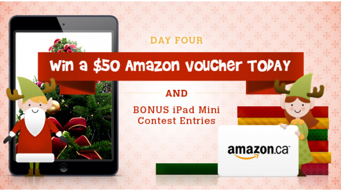 Bargainmoose Christmasathon Day 4: Win a $50 Amazon.ca Voucher Today (Plus bonus Entries to iPad Mini Contest)! (Closed)