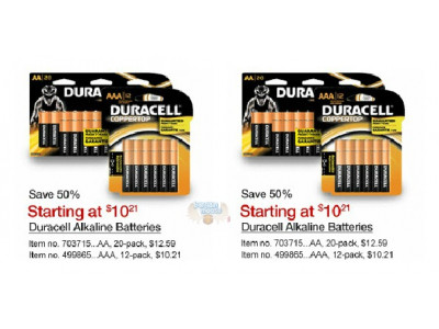 Staples Canada: Duracell Batteries 50% Off