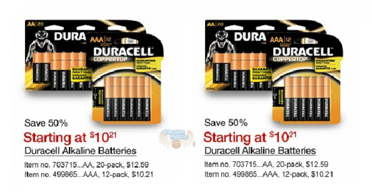 Staples Canada Duracell Batteries 50 Off