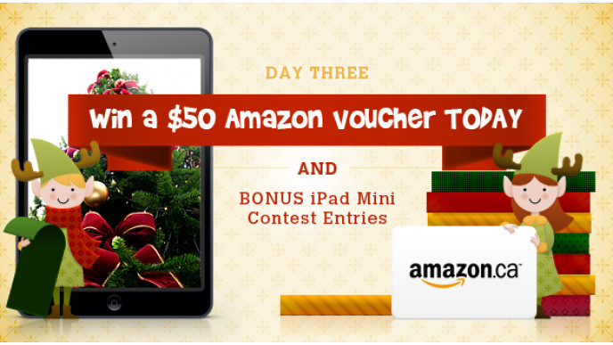 Bargainmoose Christmasathon Day 3: Win a $50 Amazon.ca Voucher Today (Plus bonus Entries to iPad Mini Contest)! (Closed)