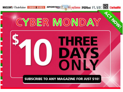 Cyber Monday: Get Any Rogers Magazine Subscription for $10