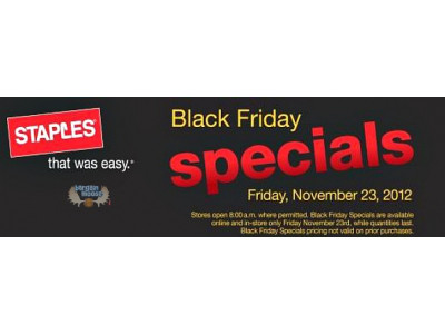 Staples Canada: Black Friday 1 Day Sales