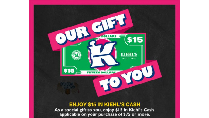 Kiehls Canada Promo Code: $15 In Kiehls Cash on Purchases of $75+