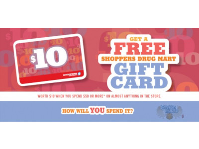 Shoppers Drug Mart Canada: Free $10 Gift Card When You Spend $50