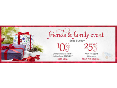 Chapters Canada: 10% Off Everything Online, 25% off $50 in-store (Friends & Family)