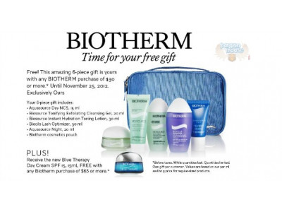 The Bay Canada: Free 6 Piece Biotherm Gift with $30 Purchase