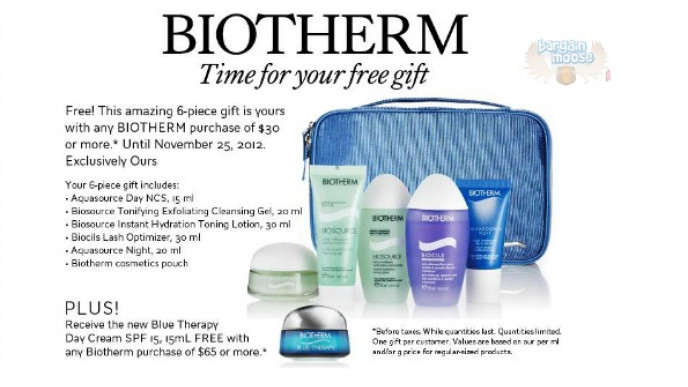 The Bay Canada: Free 6 Piece Biotherm Gift with $30 Purchase
