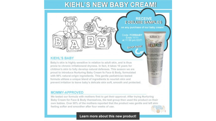 Kiehls Canada Promo Code: Get 2 Free Deluxes Samples W/ Purchase Of Baby Cream 