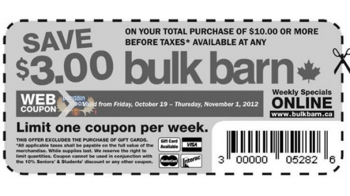 Bulk Barn: Save $3 on Purchases of $10+