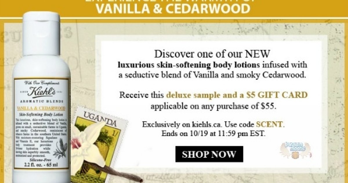 Kiehls Canada Promo Code Get Sample Of Vanilla