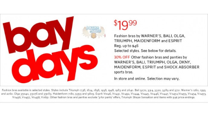 The Bay Canada: 30% Off Select Fashion Bras & Panties
