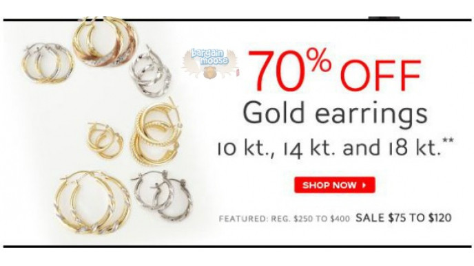 The Bay: 70% off 10, 14, and 18k Gold Earrings
