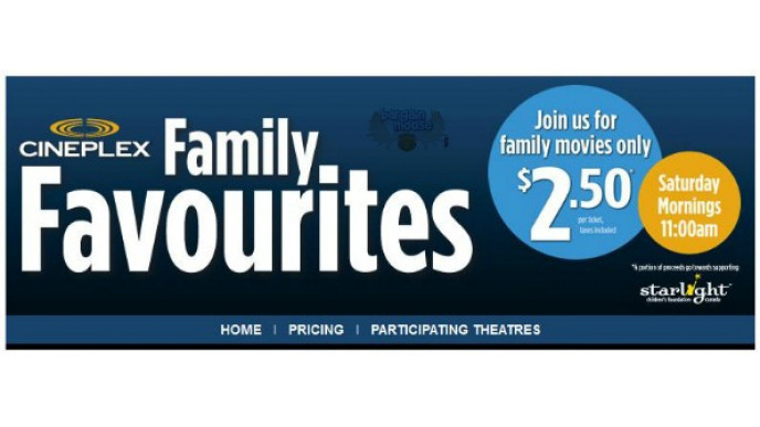 Cineplex Movies: Family Favourites $2.50 Movies Saturday Mornings