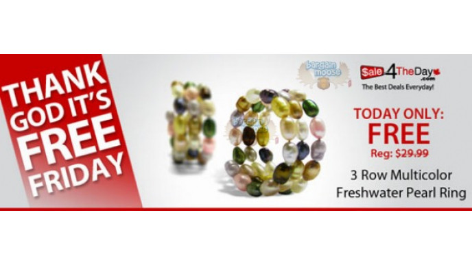 Sale 4 The Day: Multicoloured Freshwater Pearl Ring For 1 Cent