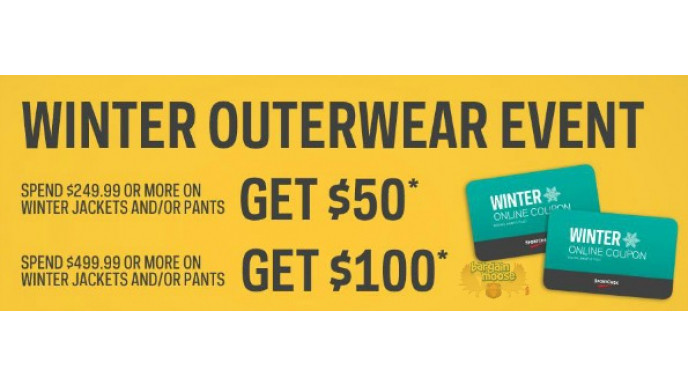 SportChek Canada: Winter Outerwear Event Get $50 or $100 Cash Card