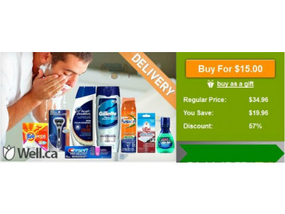 WagJag: $15 for a Men's Shower & Shave Package & 4 Well.ca Bonus Gifts