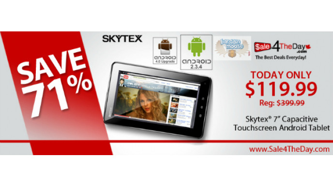 Sale4TheDay.com: Skytek Skypad Alpha2 Android Tablet for $119.99 (Save 71%)
