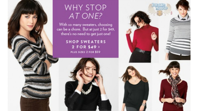 Reitmans Canada: Shop Sweaters – 2 For $49