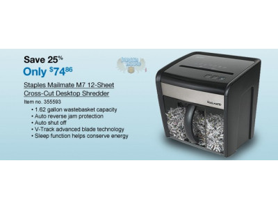 Staples Canada: Up to 45% off Shredders