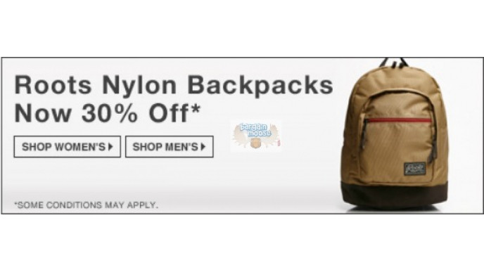 Roots Canada: Free Shipping Today Only + Nylon Backpacks 30% Off + $25 off $100