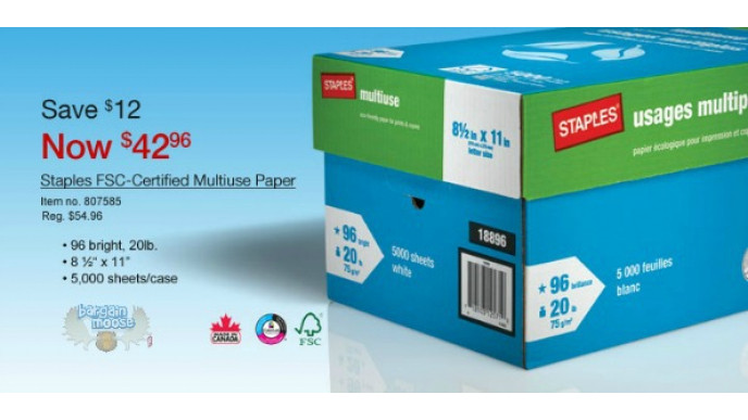 Staples Canada Big Paper Deal: Sales On Multiuse Paper