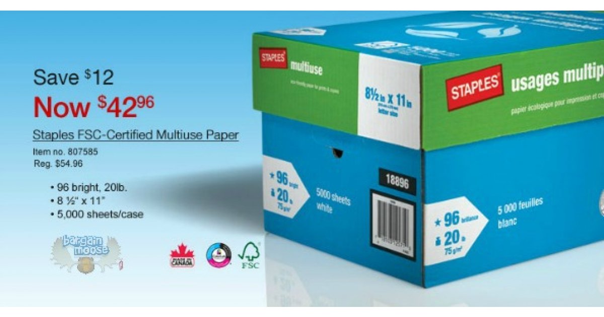 Staples Canada Big Paper Deal Sales On Multiuse Paper