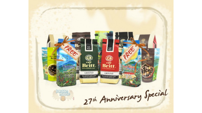 Café Britt Canada Anniversary Special: 2 Free Products W/ Order Of 25 Products