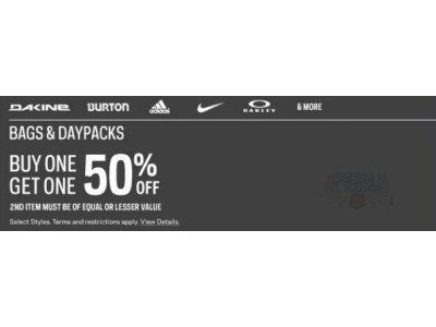 Sportchek Canada: B1G1 50% Off All Bags & Daypacks