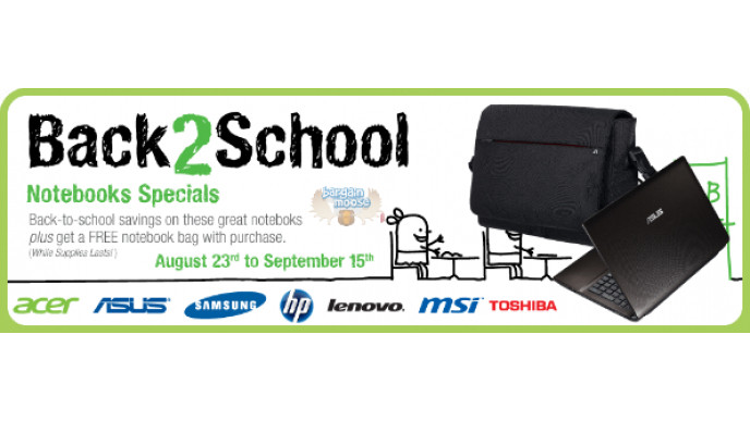 MemoryExpress.com: Back to School Laptop Deals + Free Laptop Bag