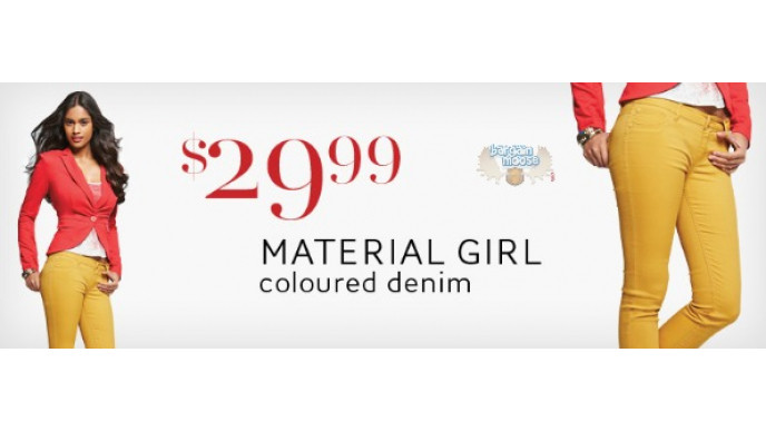 The Bay Canada: Material Girl Coloured Denims - $29.99 And Free Gift With Estee Lauder Purchase Of $36.50 Or More