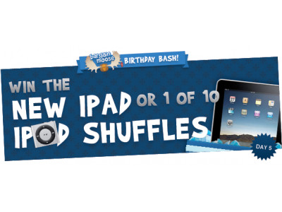 Day 5 of Bargainmoose Birthday Bash: Who wants a new iPad or an iPod Shuffle?