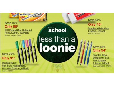 Staples Canada: Back to School Savings & Deals Under $1