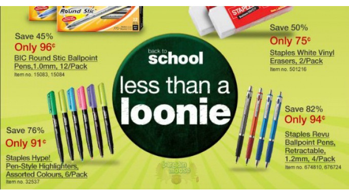 Staples Canada: Back to School Savings & Deals Under $1
